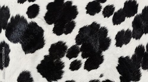 Black and White Cowhide Fur Texture Background