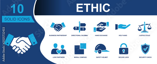 Fotografie Ethics icon set