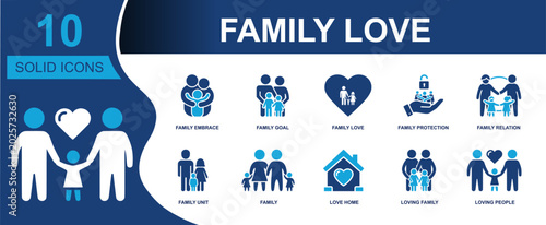 Tableau sur toile Family love icon set