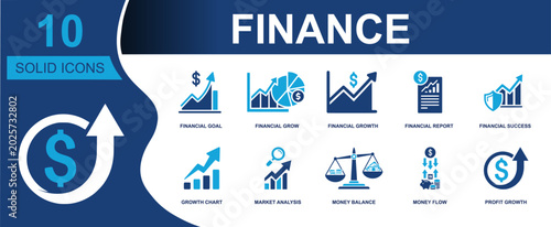 Fotografi Finance icon set