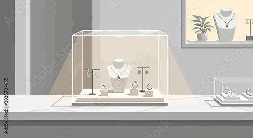 Diamond Necklace on Display Stand Alone.