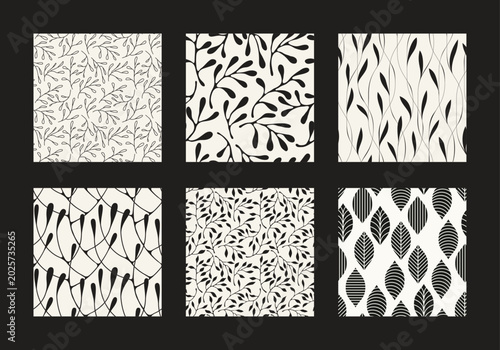 Canvas Print Vector seamless pattern set