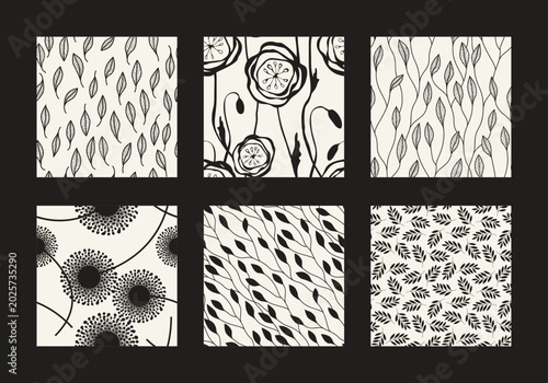 Fotografie Vector seamless pattern set