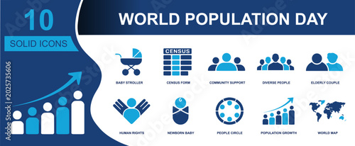 Fotografija World Population Day icon set