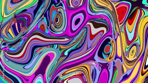 Vibrant abstract swirl pattern with colorful fluid shapes