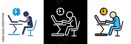 Billede på lærred Solo Work triple icon
