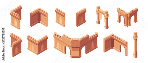 Photos Medieval wall segments set