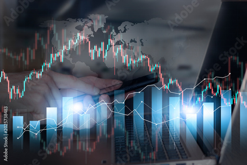 smartphone stock market trading background