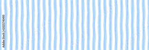 Seamless baby watercolor stripe pattern with vertical blue lines on light bac...
