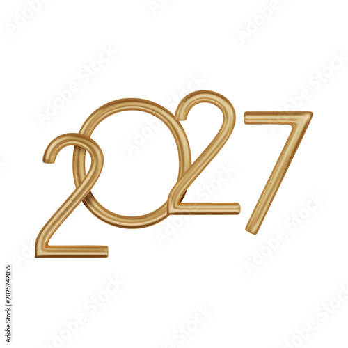 photo  - Creative 2027 Typography Collection Set with Modern Colorful 3D New Year Design Elements