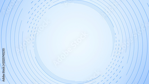 Clean white technology background with thin blue circular orbit lines and a geometric motion pattern, designed as a minimal abstract template for business, branding and interface use.