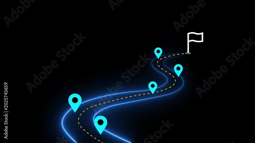 Milestone flag icon for business development roadmap and strategic project goal setting concept on the transparent background. Motion graphics of milestone and goal achievement idea.4k video