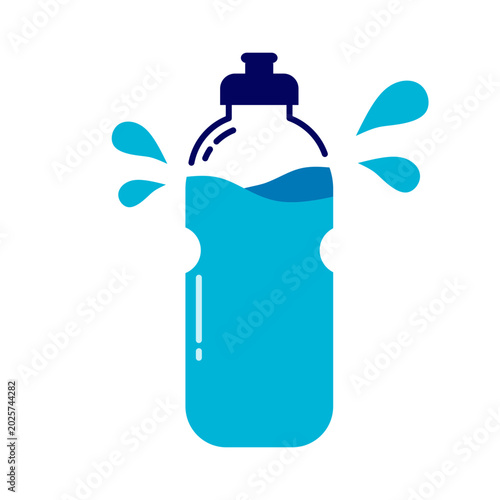Konstfotografi Blue water bottle splash icon simple illustration