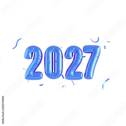 photo  - Creative 2027 Typography Collection Set with Modern Colorful 3D New Year Design Elements