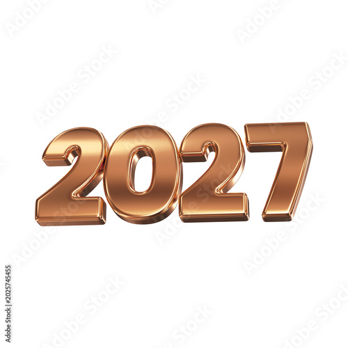 photo  - Creative 2027 Typography Collection Set with Modern Colorful 3D New Year Design Elements