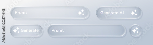 Foto 3d glass icon button with ui transparent box,