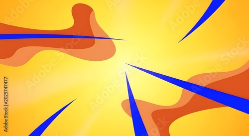Abstract Dynamic Color Burst Background with Geometric Flowing Shapes