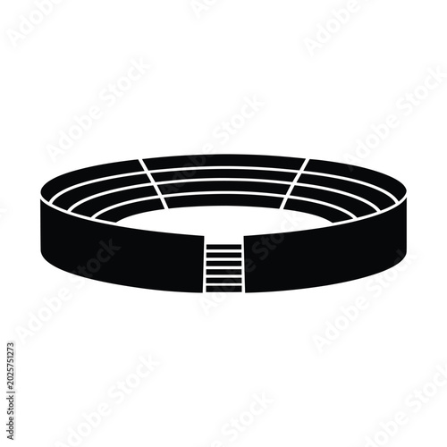 Foto Circular stadium icon isolated on white background flat design vector illustration