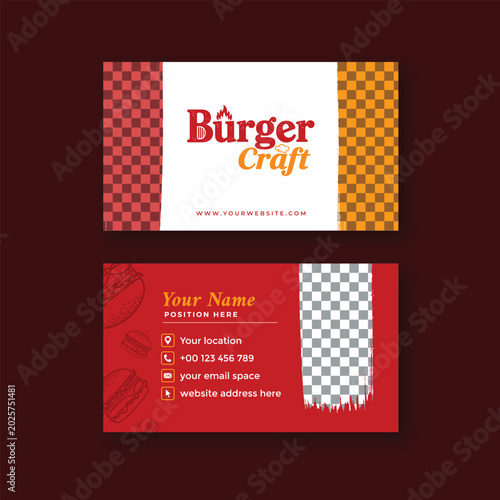 Burger business card design template
