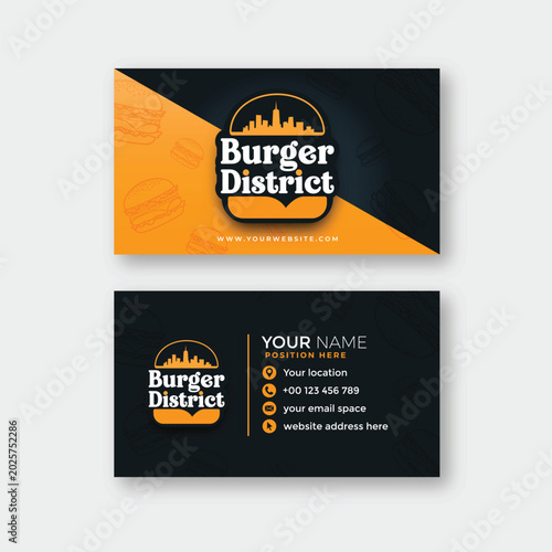 Burger business card design template
