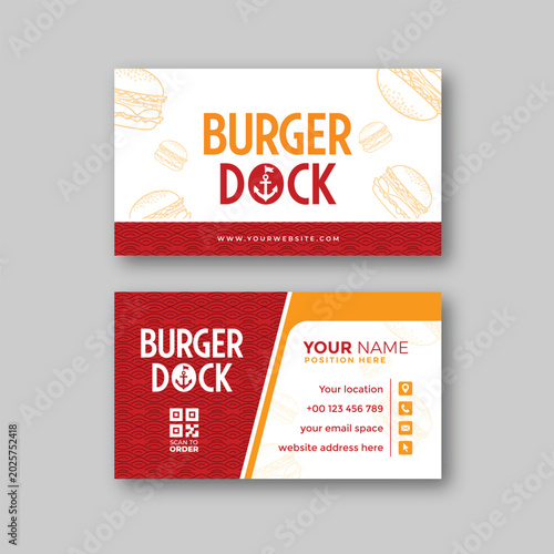 Burger dock business card design