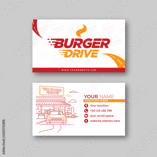 Burger business card design template