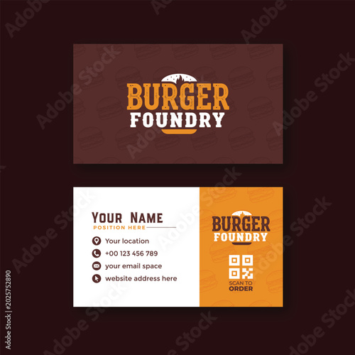 Burger business card design template