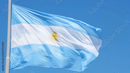 Bandera de La Nación Argentina ondeando 60fps 4K