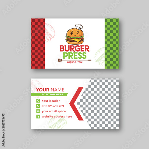 Burger business card design template