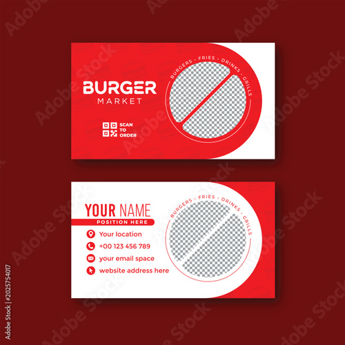 Burger business card design template