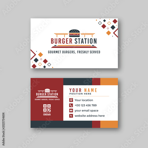 Burger business card design template