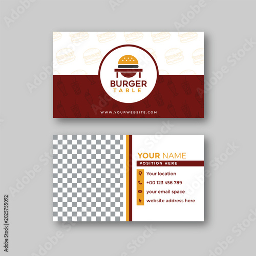 Burger business card design template