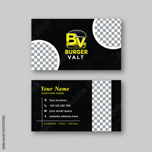 Burger business card design template