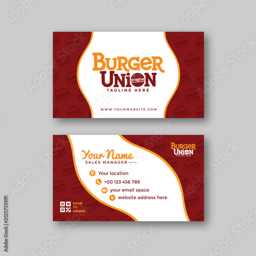 Burger business card design template