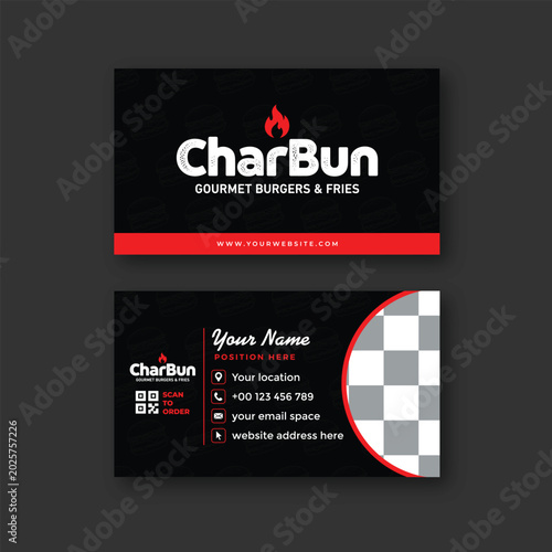 Burger business card design template