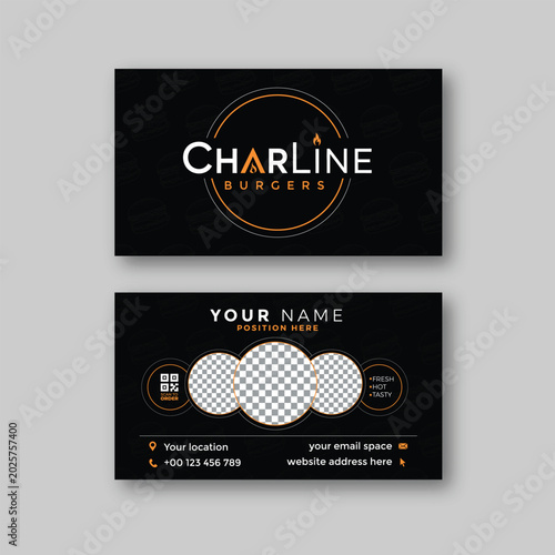 Premium burger business card design template