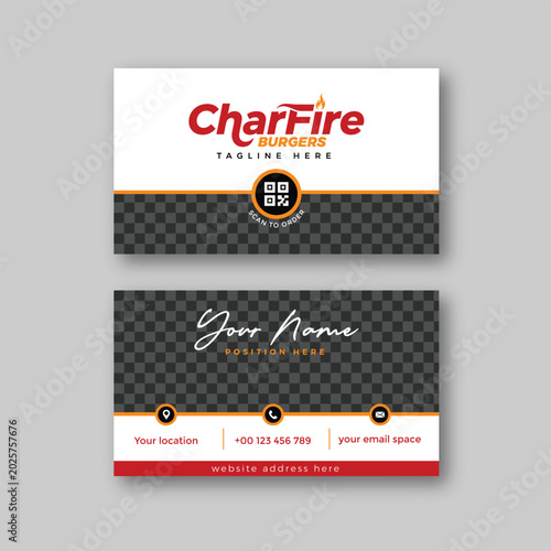 Premium burger business card design template