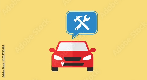 Car Repair Service - Auto Mechanic Tools in Speech Bubble.