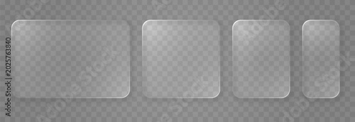 Fotografía Set of glass elements in different shapes in glassmorphism style