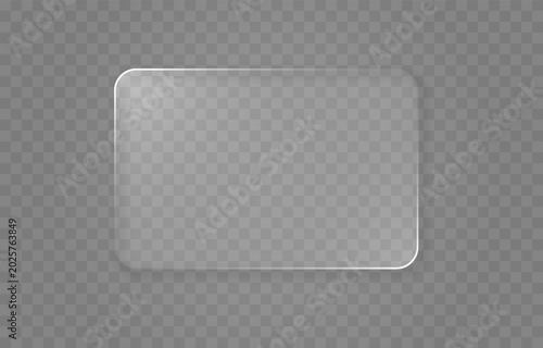 Rectangular glassmorphism-style element. Liquid glass effect PNG. Glass panel with liquid glass effect.