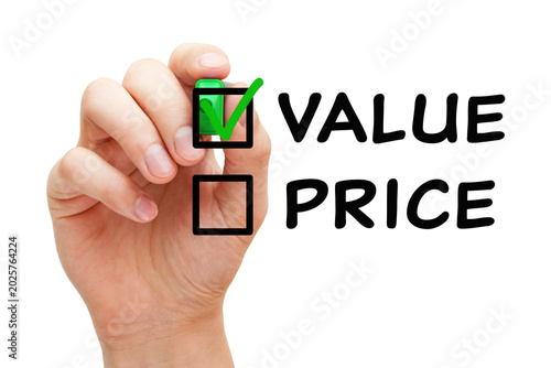 Prioritizing Value Over Price Check Mark Business Concept