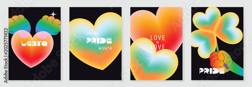 Foto Pride Month poster set vector