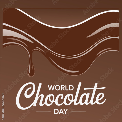 Chocolate splash and lettering for world chocolate day vector illustration