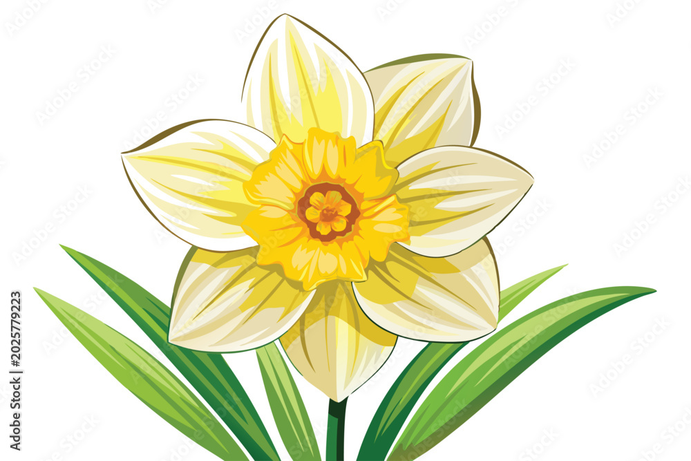 Fototapeta premium daffodil vector on white background
