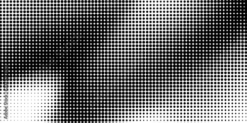 Extreme macro of printed halftone dots forming a bold diagonal dark band with soft gradients on paper. High-contrast abstract texture for posters, banners, signage, labels, packaging, and covers.