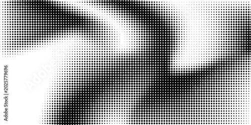 Extreme macro of printed halftone dots forming a bold diagonal dark band with soft gradients on paper. High-contrast abstract texture for posters, banners, signage, labels, packaging, and covers.