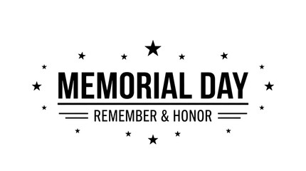 Memorial day remember honor isolated on transparent background