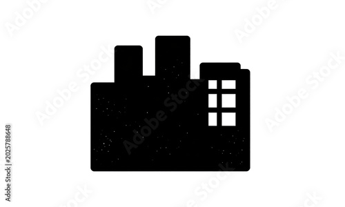 gritty urban vector illustration features distressed black shape bright white backdrop subtle texture abstract details