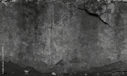 gritty heavily weathered grunge textured concrete stone wall cracks crevices dramatic