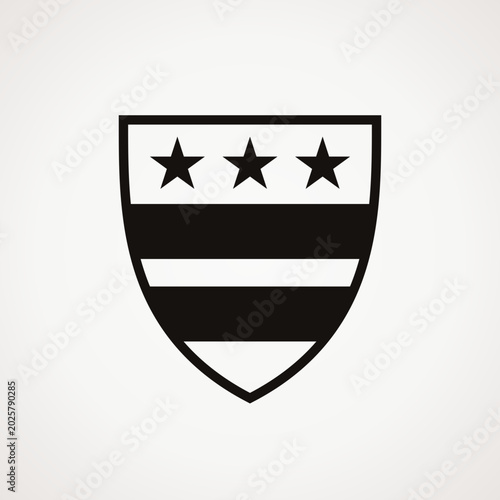 Monochromatic shield with flag of Washington D.C.